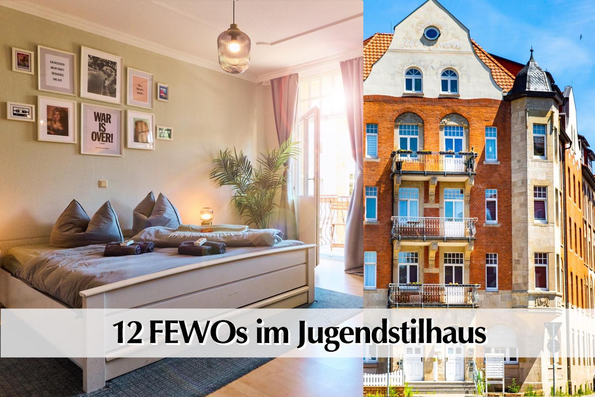 12 Fewos Im Jugendstilhaus Mit Aufzug, Terrasse, Kingsize-Bett, Smart-Tv, Etc Erfurt Ngoại thất bức ảnh